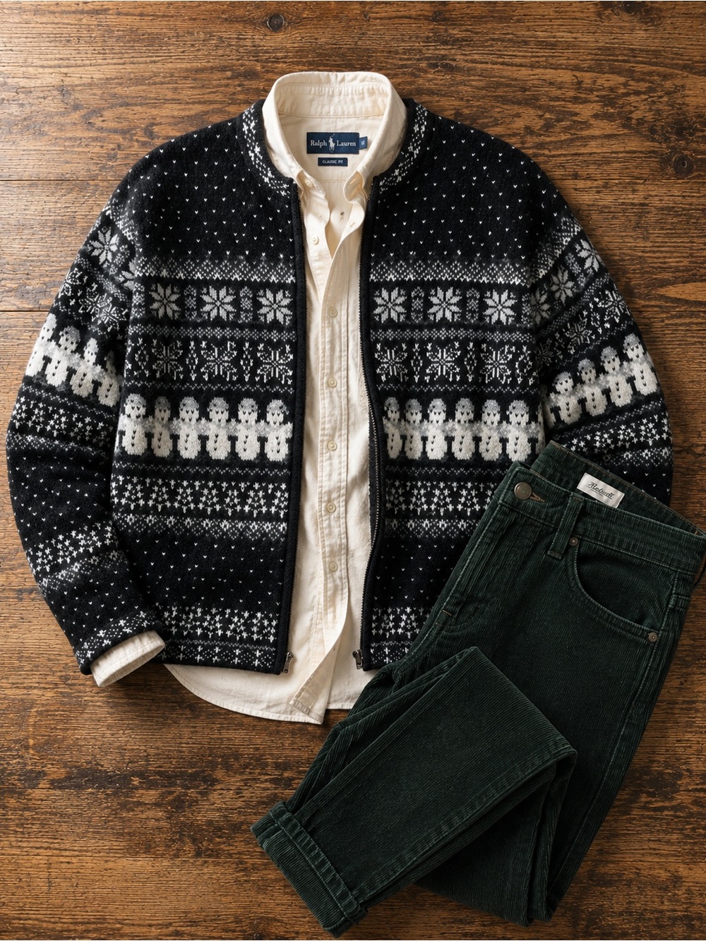 Vintage Fair Isle Zip Cardigan Nordic Snowflake Cozy Ski XL - Silk, Angora, Wool